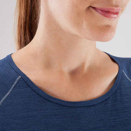 Women's Breathable Yoga T-Shirt - Heathered Blue