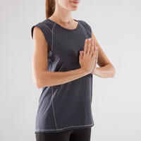 Women's Sleeveless Yoga T-Shirt - Mottled Black