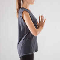 Women's Sleeveless Yoga T-Shirt - Mottled Black