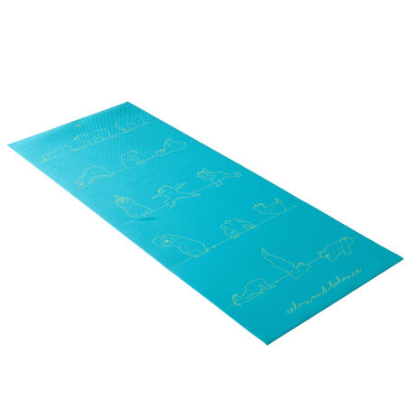 Дитячий килимок для йоги, 5 мм - Блакитне ведмежа