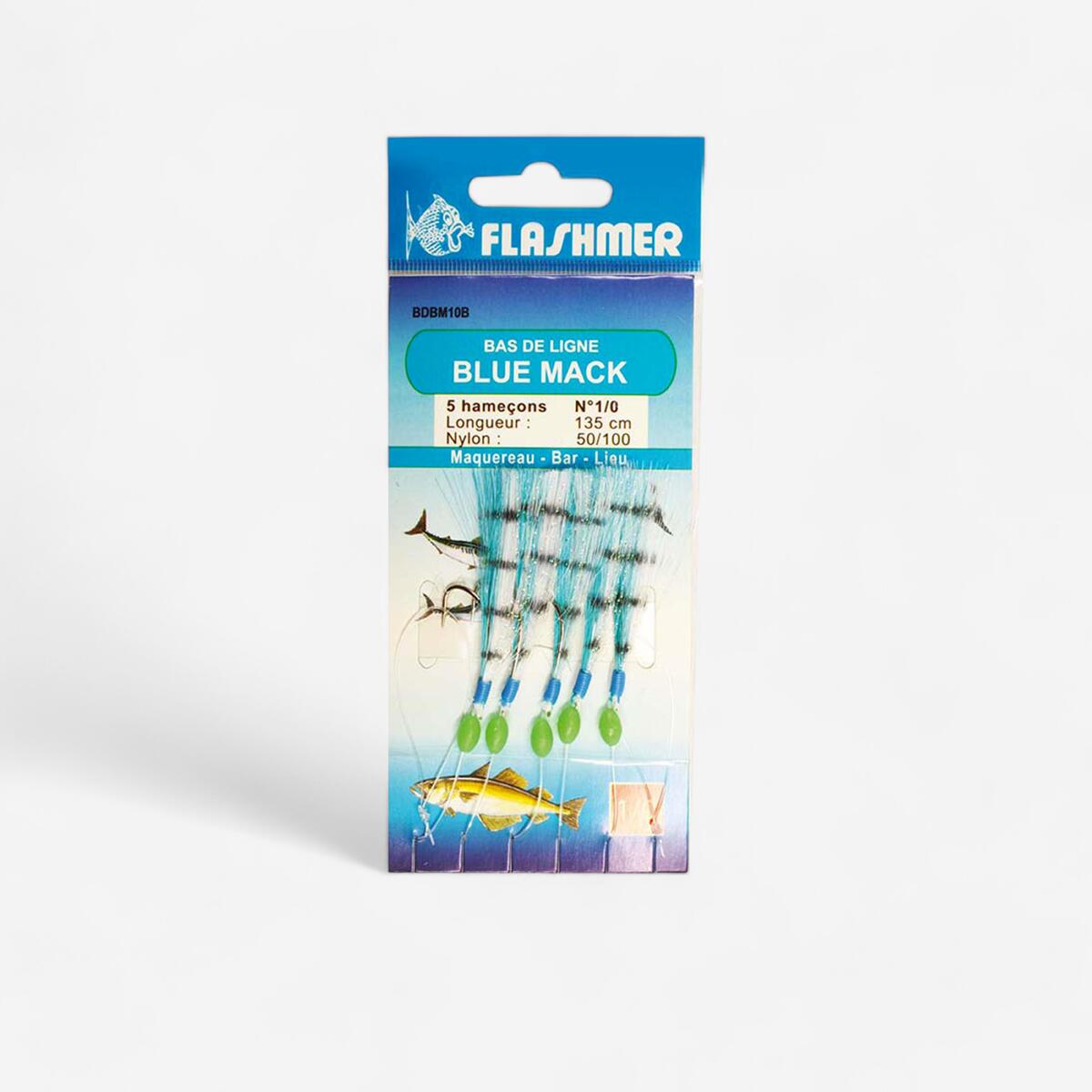 Bas de ligne Blue mac 5 hameçons 1/0 vert pêche en mer