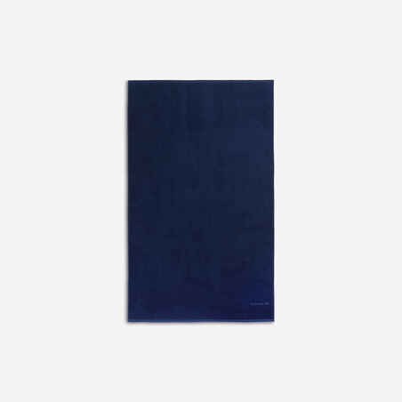 Toalla de algodón talla L 145 x 85 CM Olaian Basic azul oscuro