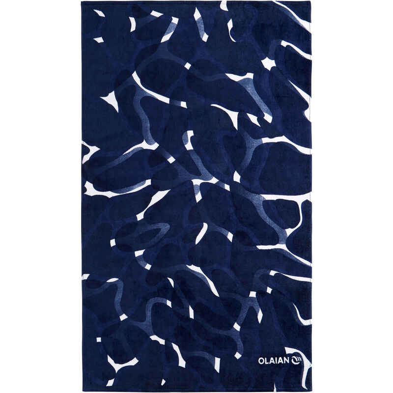 منشفة بيزك L 145×85 سم-برينت أزرق كامو