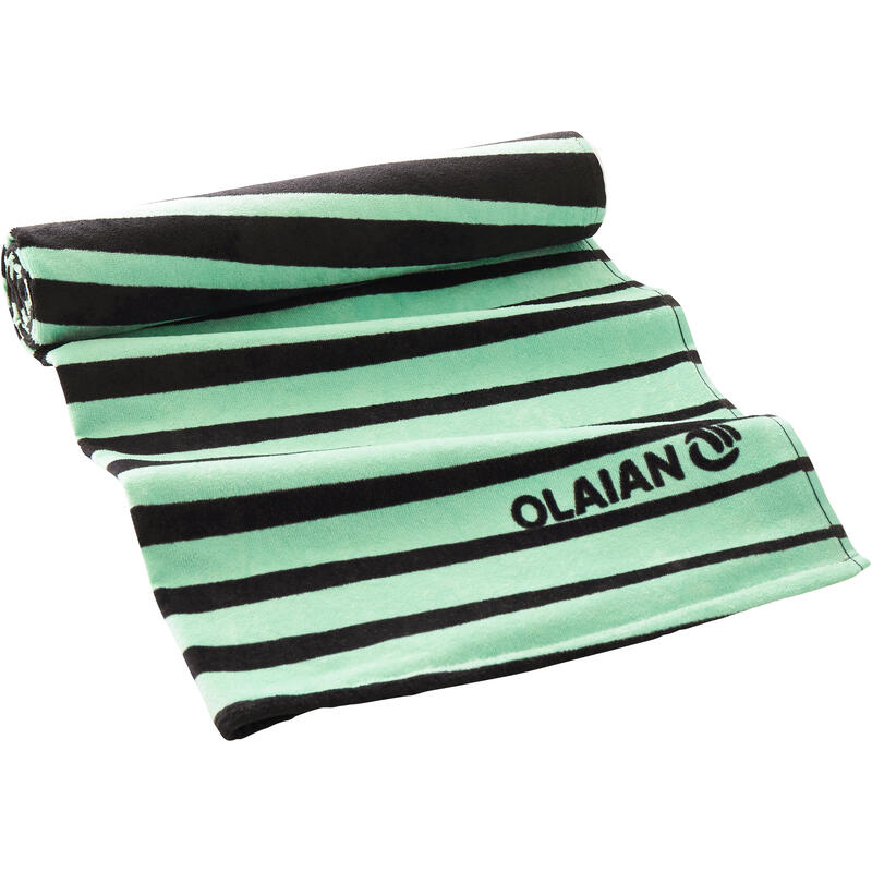 SERVIETTE BASIC L Print Géo Vert 145x85 cm