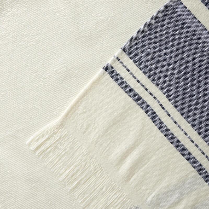 Handdoek Fouta Avorio marineblauw 170 x 100 cm