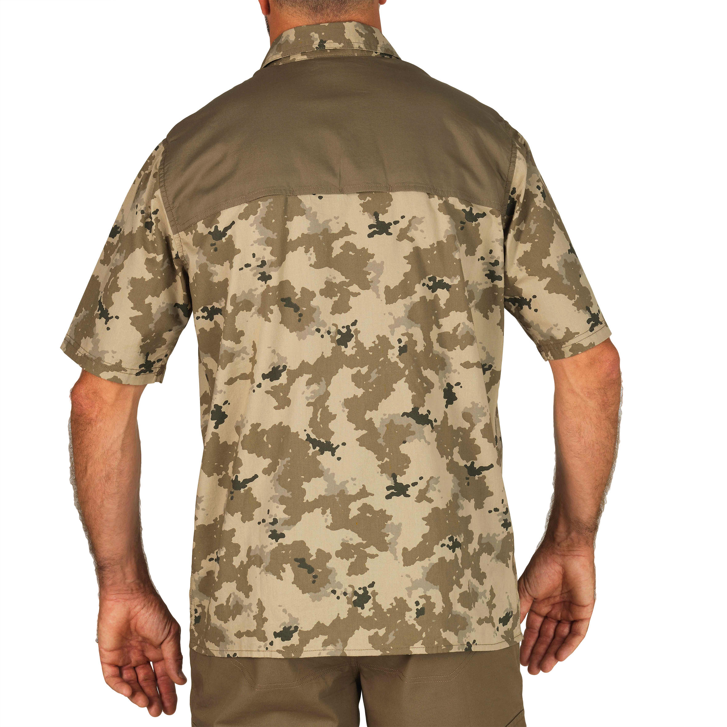 Beige Island camouflage hunting short-sleeved shirt 4/8