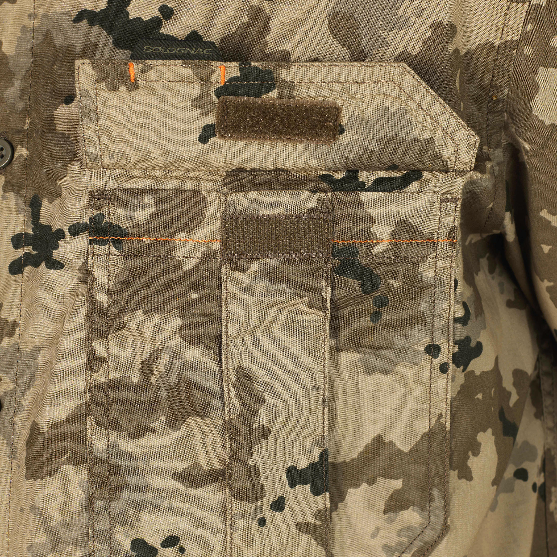 Beige Island camouflage hunting short-sleeved shirt 7/8