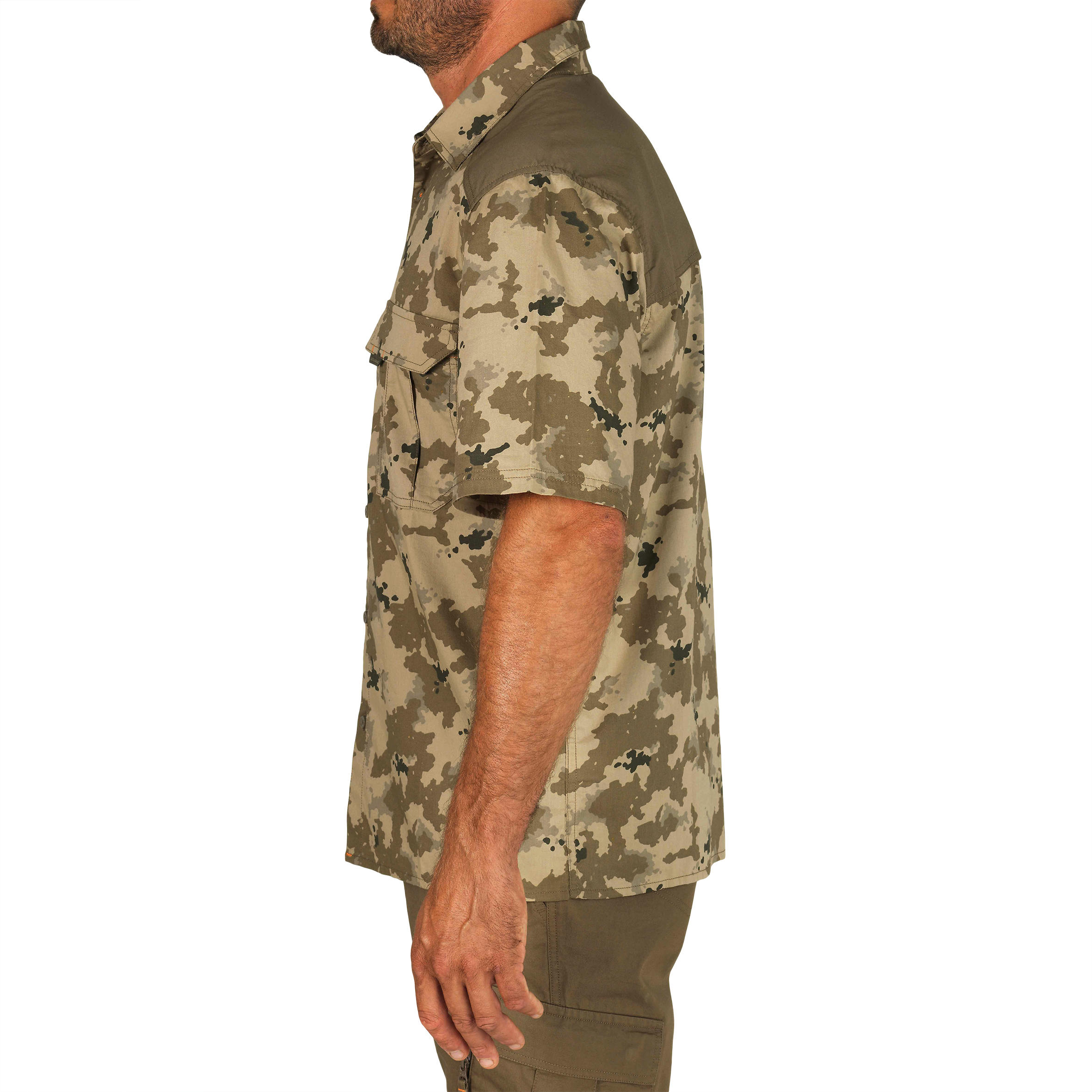 Beige Island camouflage hunting short-sleeved shirt 5/8