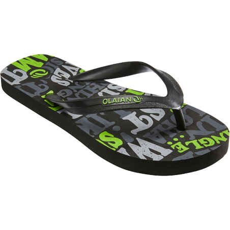 Boys' Flip-Flops - 120 - Words Black