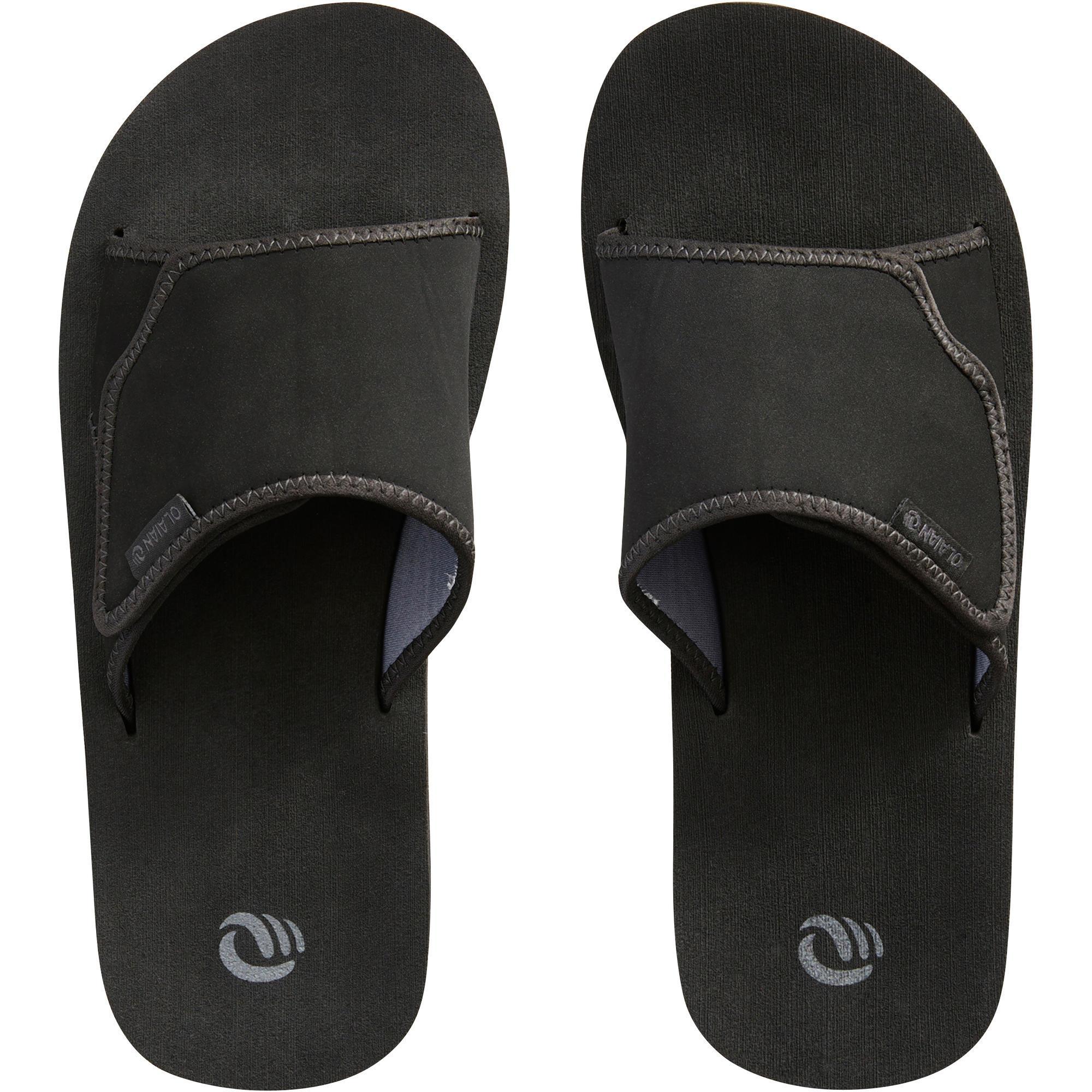 Chanclas Pala Playa Surf Hombre Olaian Negro Decathlon