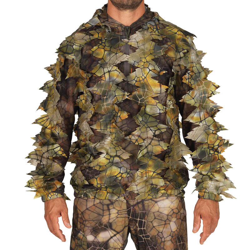 Temporada templado Usando una computadora Chaqueta Caza Solognac 3D Hombre Silenciosa Camuflaje Sigilo Hojas |  Decathlon