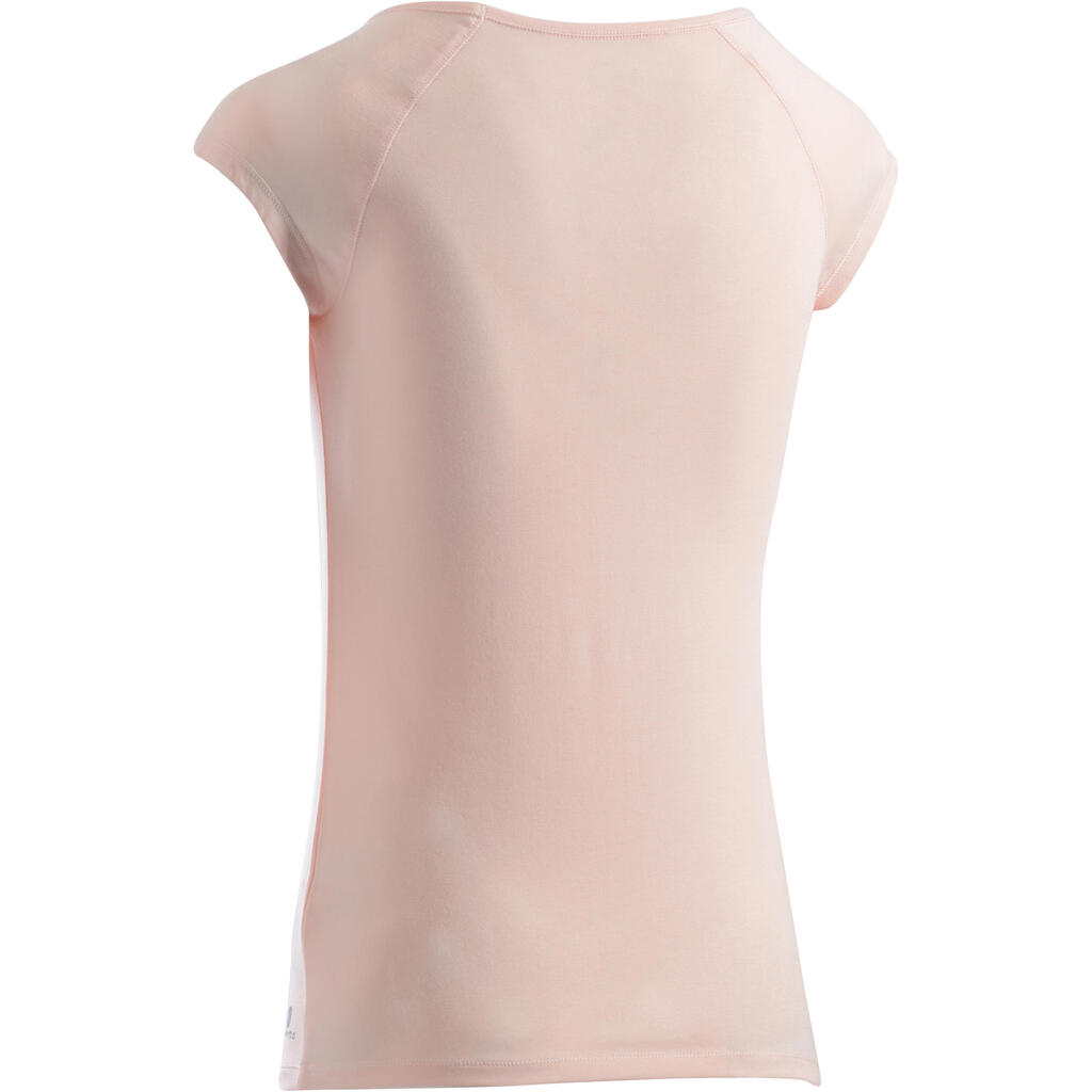 Women's Slim-Fit Gentle Gym & Pilates T-Shirt 500 - Pink