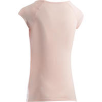 T-Shirt 500 slim Pilates Gym douce femme rose clair