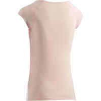 500 Women's Slim-Fit Pilates & Gentle Gym T-Shirt - Light Pink