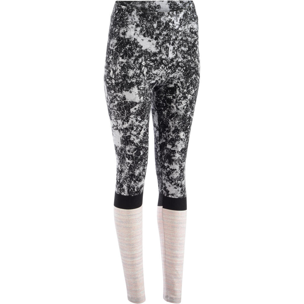 Legging FIT+ 500 slim Gym & Pilates femme printé rose des sables