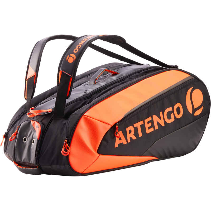 Insulated 12-Racket Tennis Bag XL Pro - Black / Orange Power