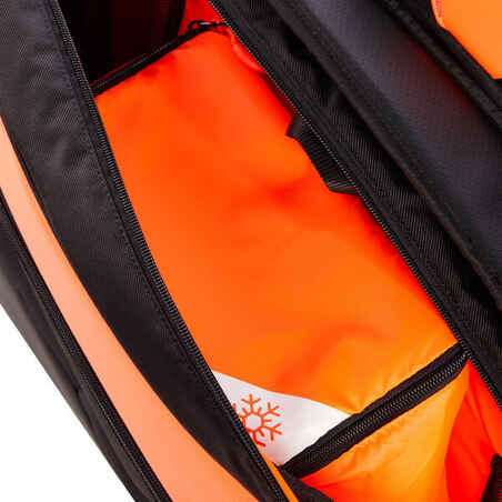 Insulated 12-Racket Tennis Bag XL Pro - Black / Orange Power