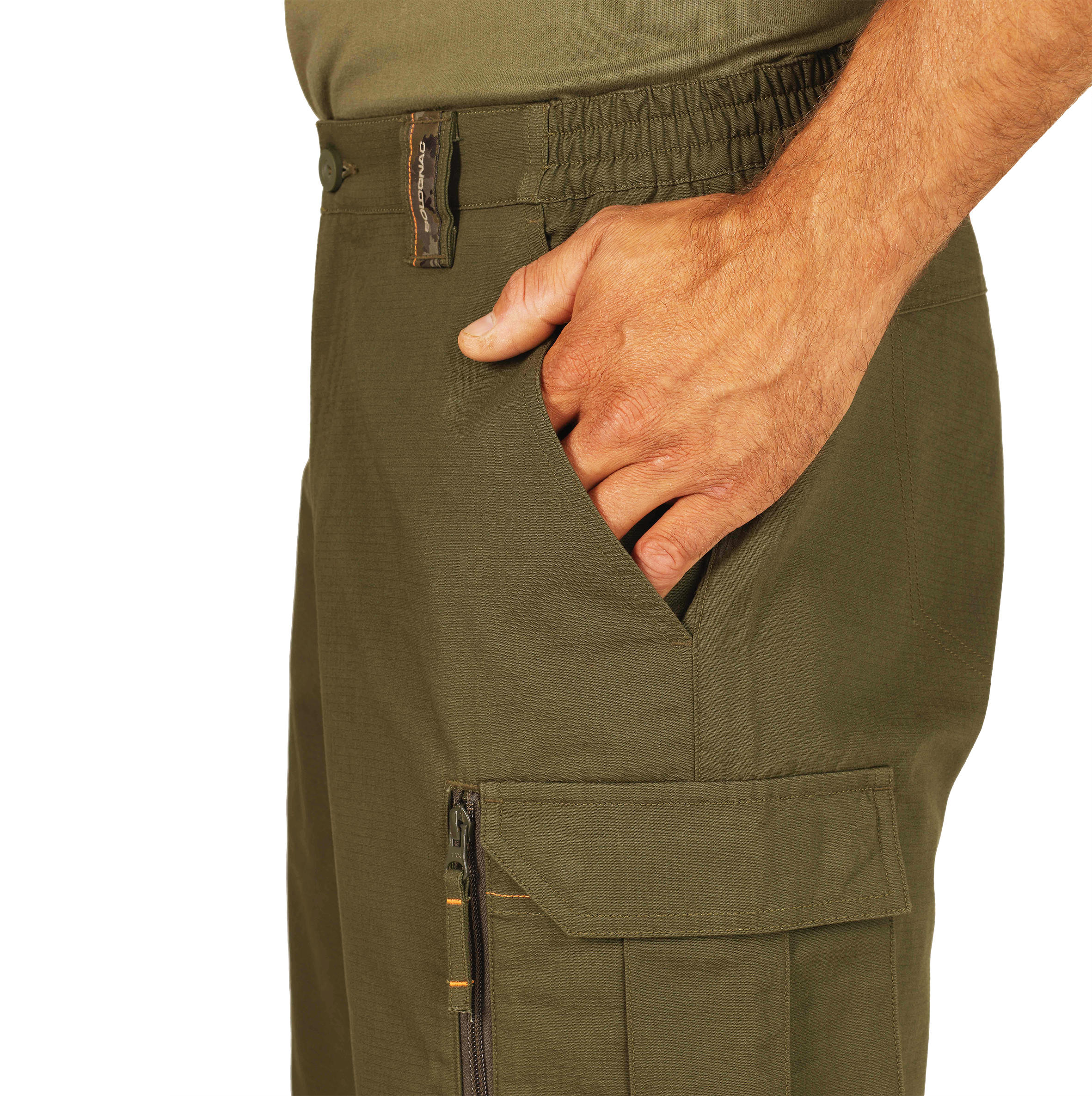 Bermudas Pantalon corto de Caza solognac 500 Hombre Verde Caqui Cargo 3/9
