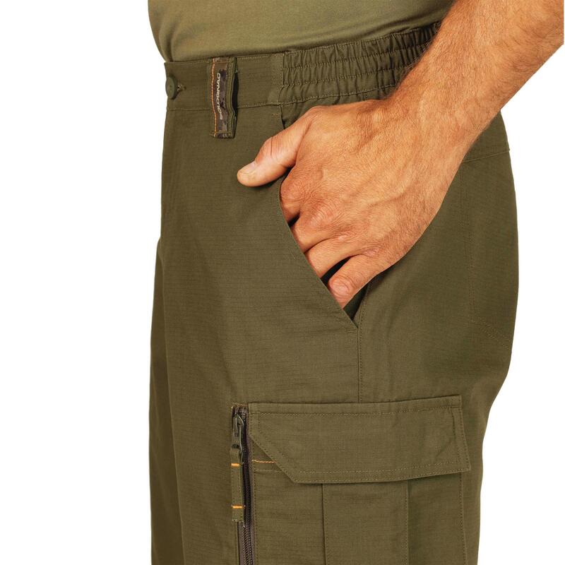 Bermuda Pantalon corto de Caza solognac 500 Hombre Verde Caqui