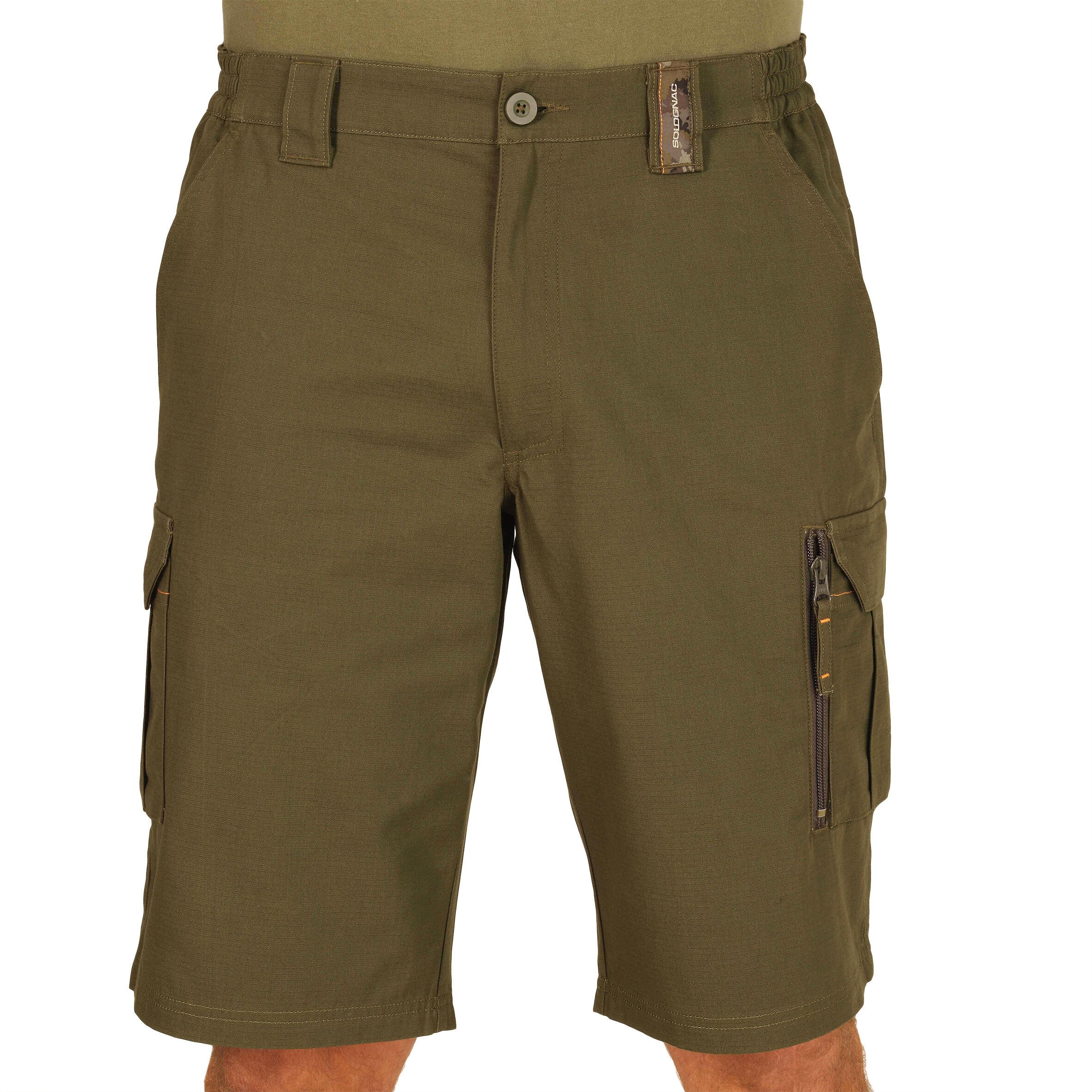 SOLOGNAC Bermudas Pantalon corto de Caza solognac 500 Hombre Verde Caqui Cargo
