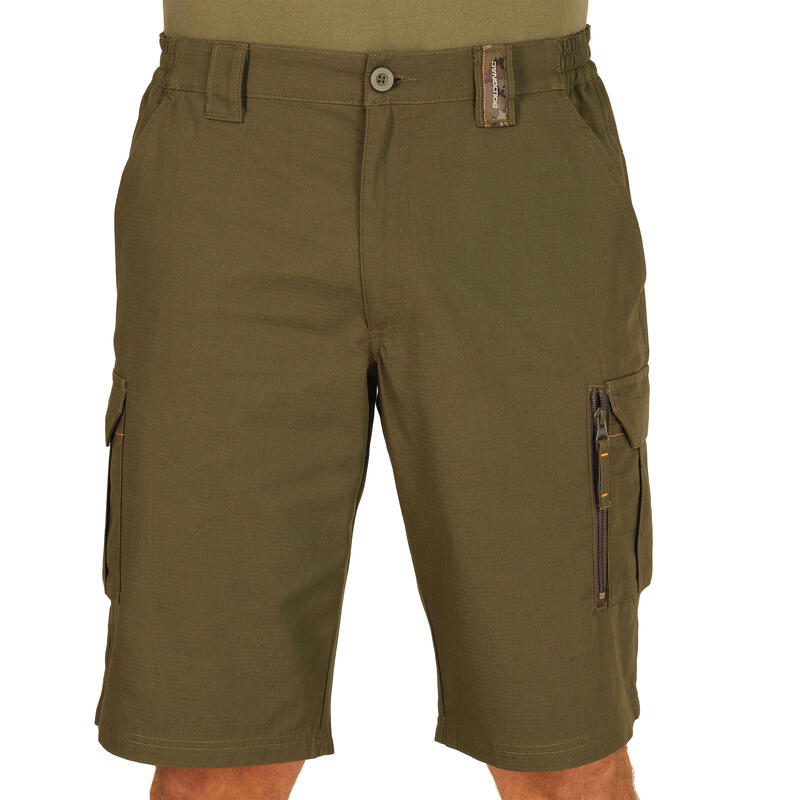 Bermudas Pantalon corto de Caza solognac 500 Hombre Verde Caqui Cargo