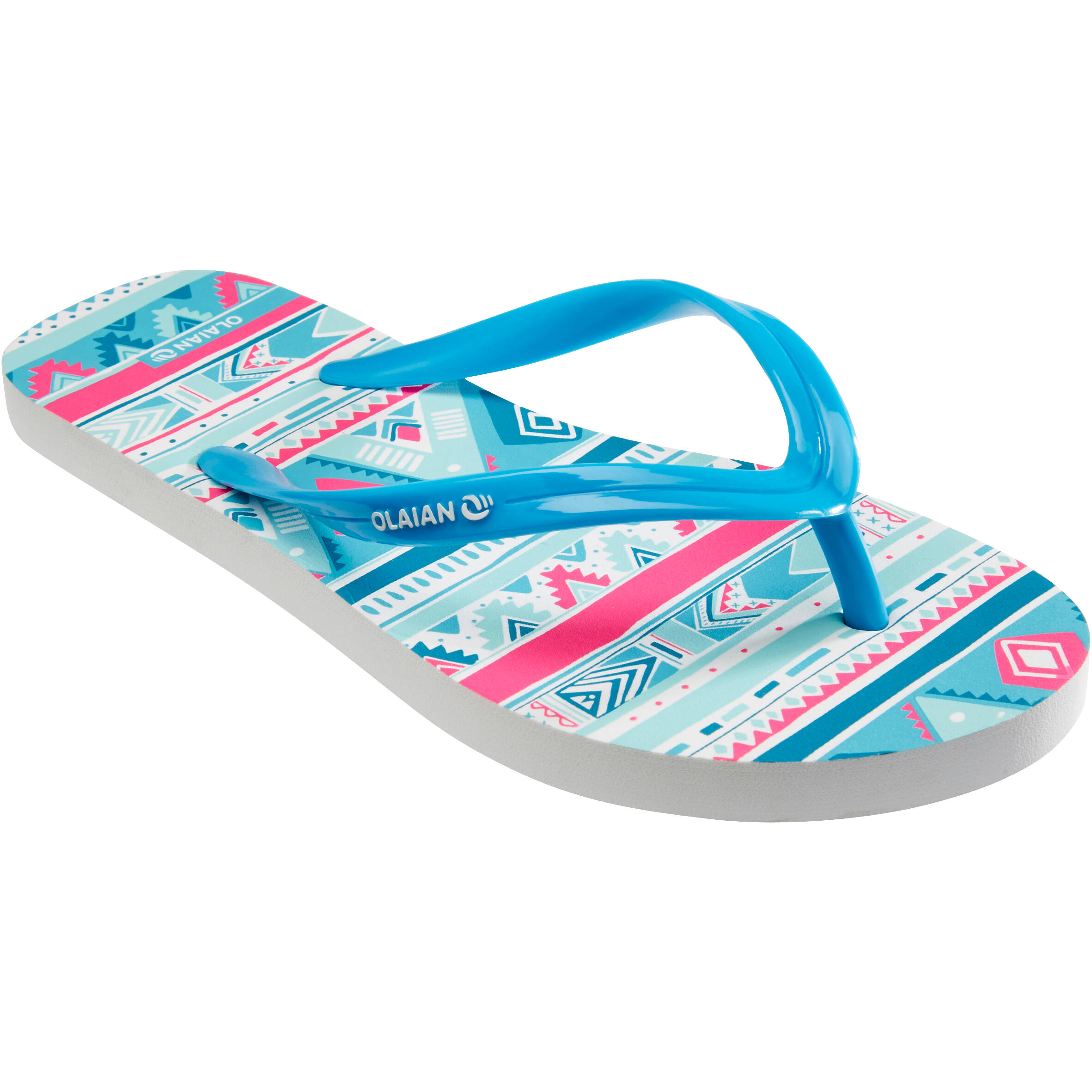 girls blue flip flops