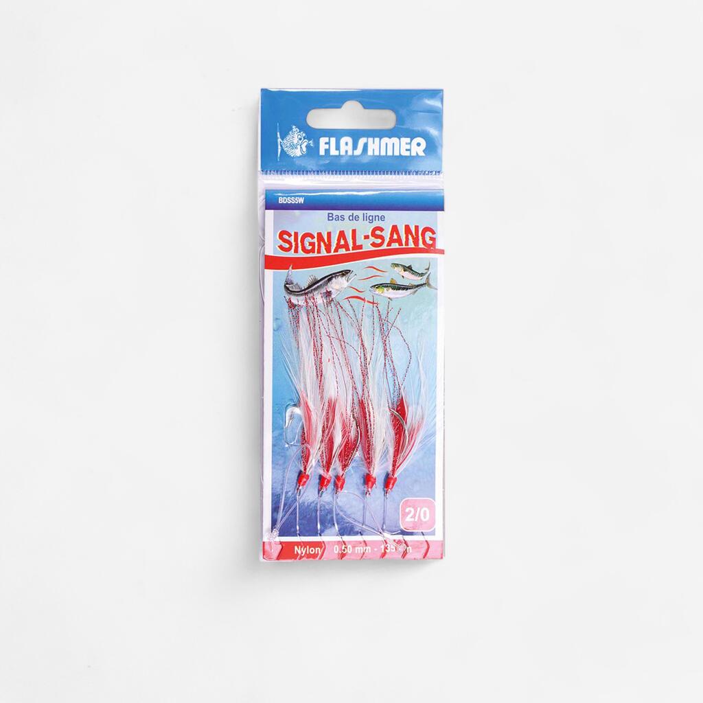 Sistem s perjem za morski ribolov BLOOD FEATHERS udica br. 2 (5 komada)