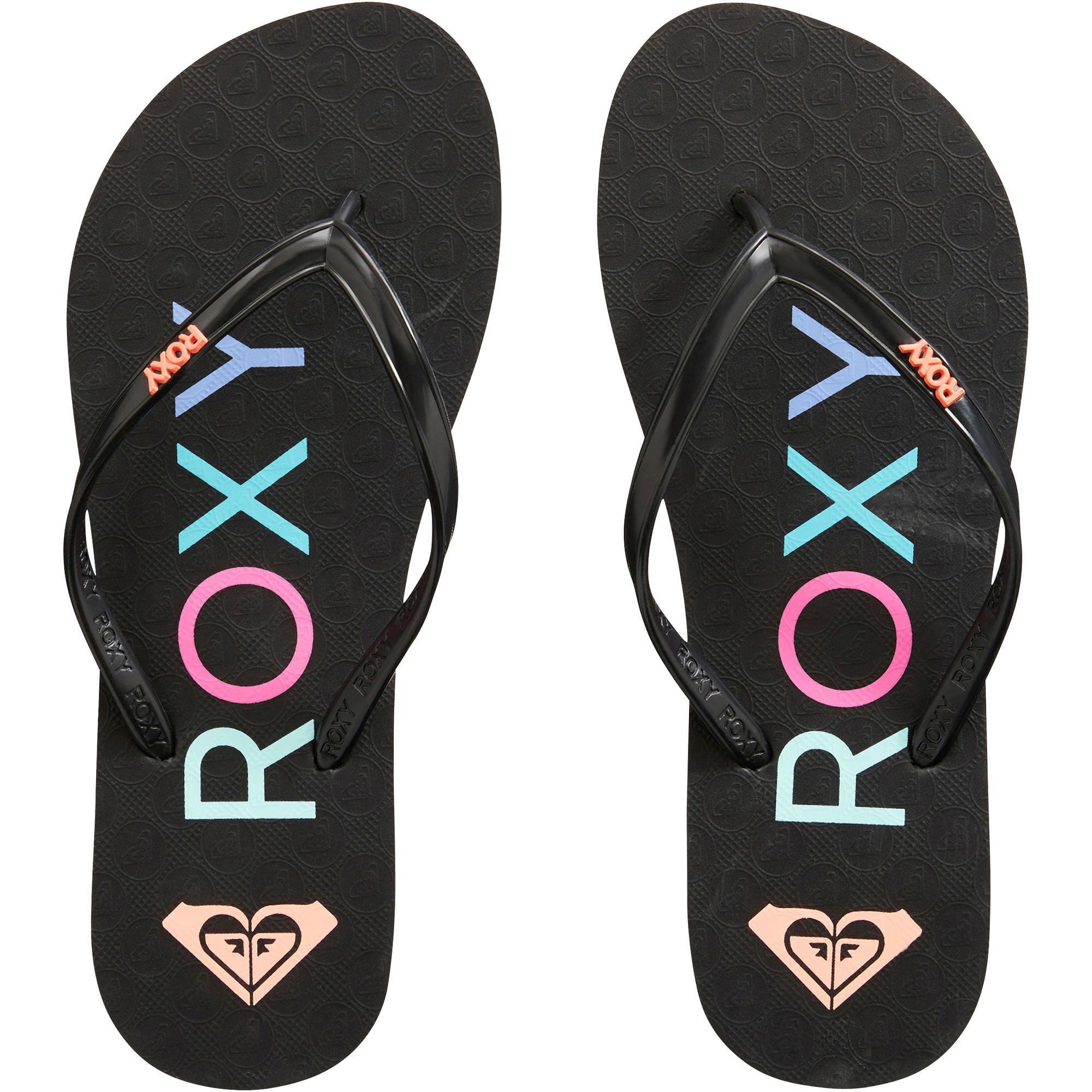 Women s Flip Flops Roxy Bahama Black ROXY Decathlon