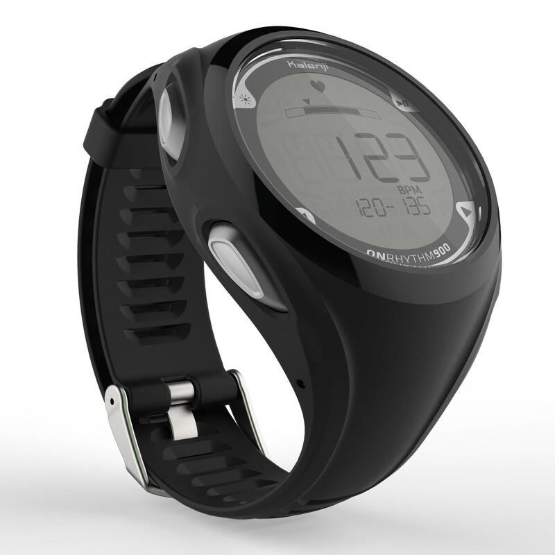 ONRHYTHM 900 runner's watch with heart rate monitor on the wrist BLACK