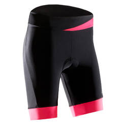 500 Women's Bibless Cycling Shorts - Black/Pink