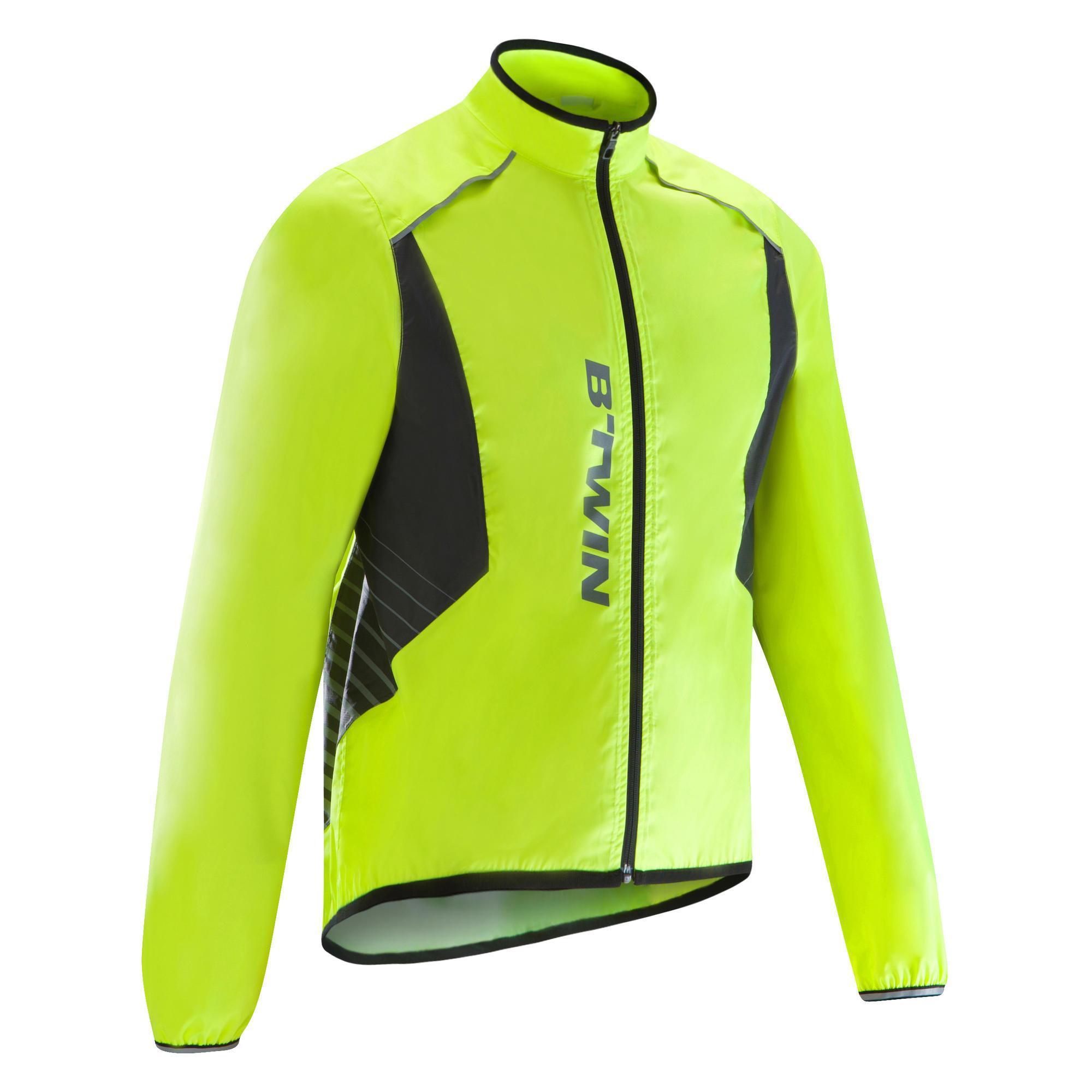 Fahrrad Regenjacke Rennrad RC 500 Herren neongelb B'twin