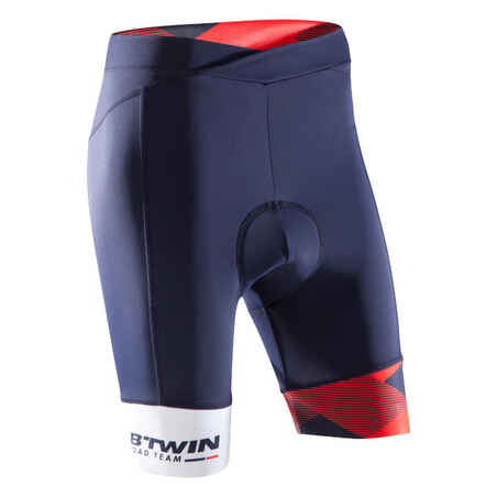 Modre in rdeče ženske kolesarske kratke hlače brez naramnic 900 