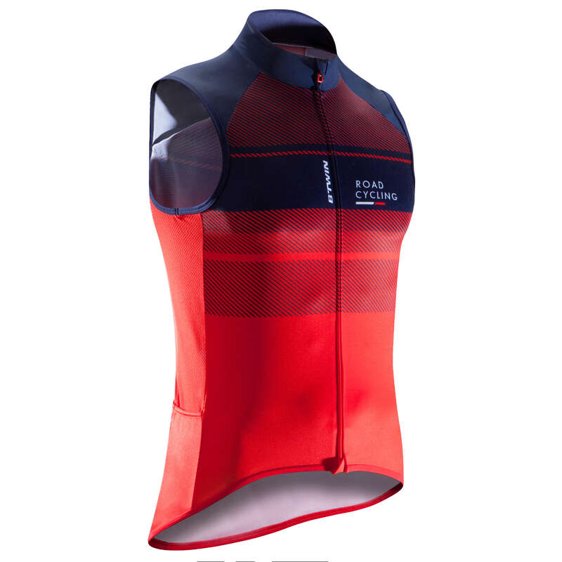 MEN WARM WEATHER ROAD CYCLING APPAREL Cycling - RC 500 Sleeveless Cycling Jersey - Red/Navy TRIBAN - Cycling