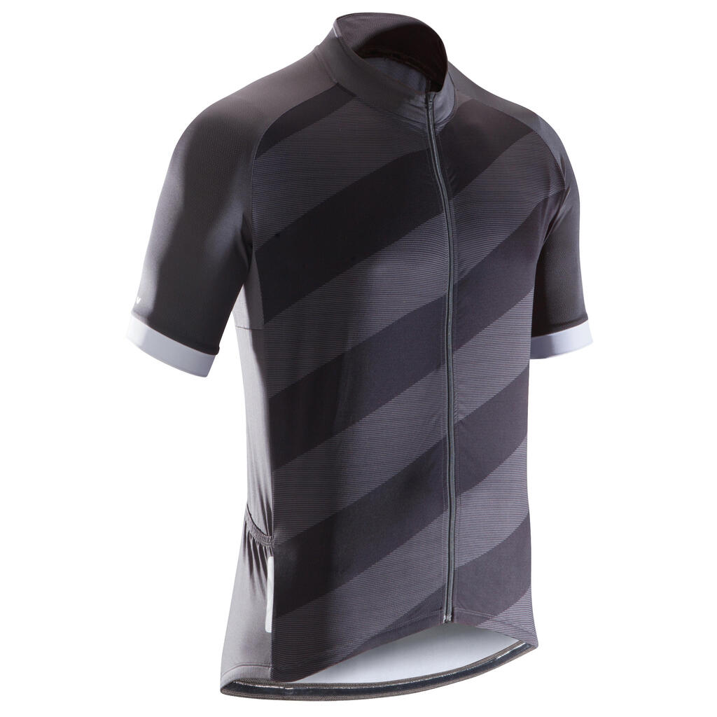 500 Short-Sleeved Road Cycling Jersey - Black/Grey