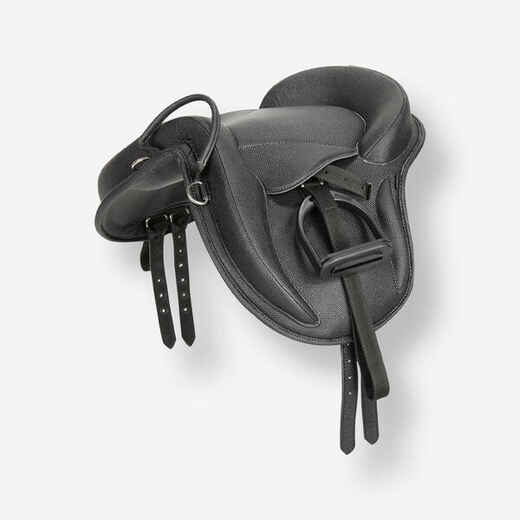 
      Selle équitation bardette synthétique Poney - 100 noire
  