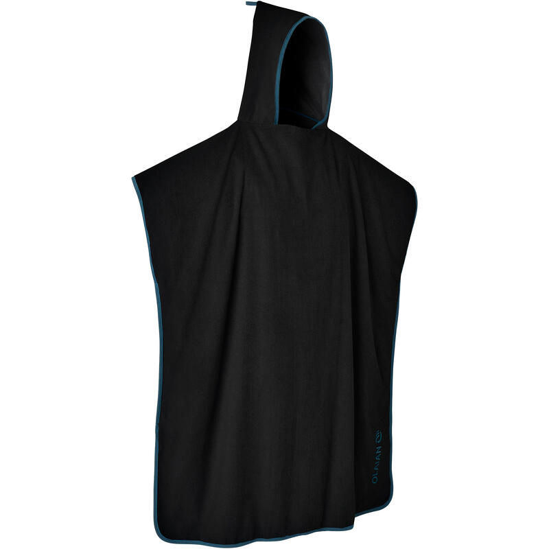 ADULT SURF PONCHO 500 Black Blue ADULT SURF PONCHO 500 Black Blue