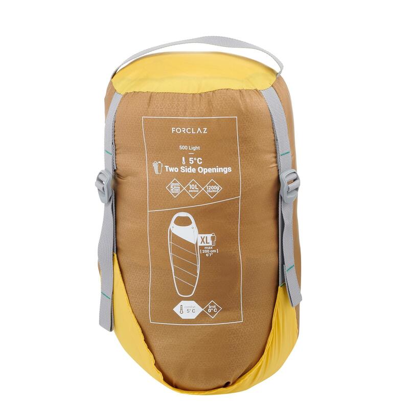 Sac de couchage de trekking TREK500 5° light jaune