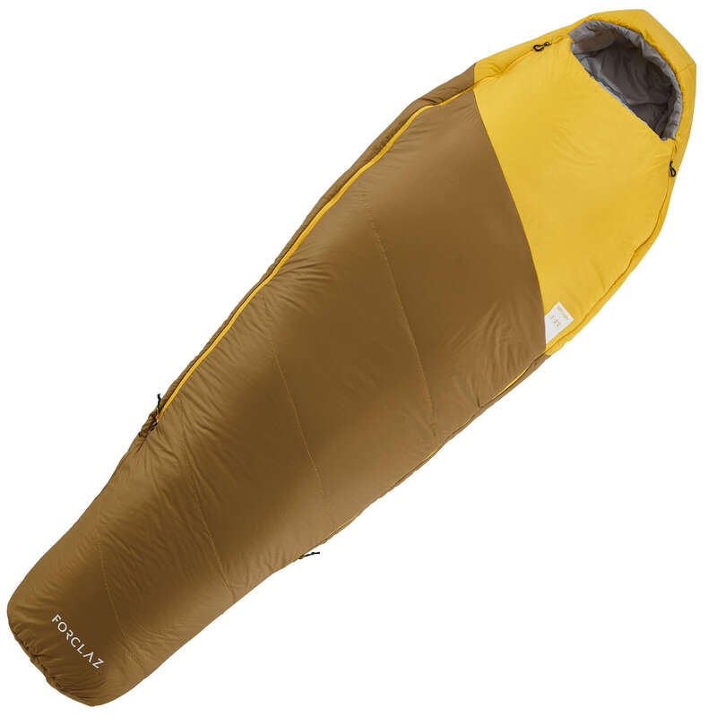 SLEEPING BAG, MATTRESSES SHEETS ACC TREK - TREK 500 5° SLEEPING BAG YELLOW FORCLAZ