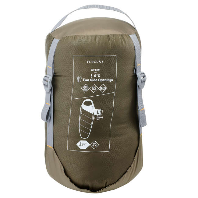 FORCLAZ Trek 500 0° Trekking Sleeping Bag Light Khaki...
