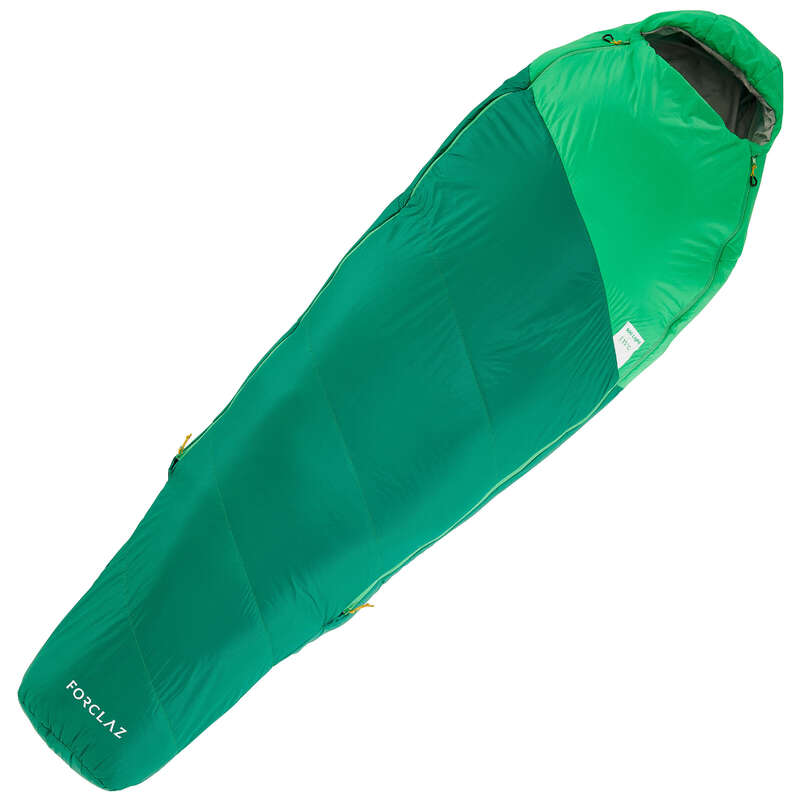 SLEEPING BAG, MATTRESSES SHEETS ACC TREK Trekking - TREK 500 15° SLEEPING BAG GREEN FORCLAZ - Trekking