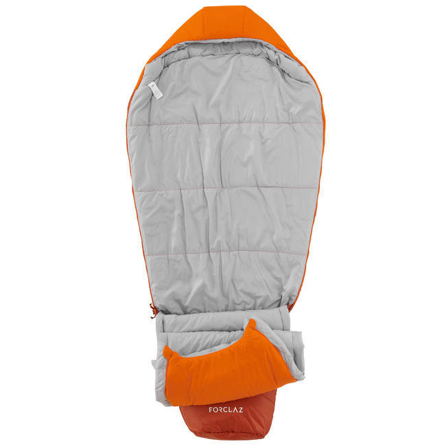 TREK500 0° trekking sleeping bag orange