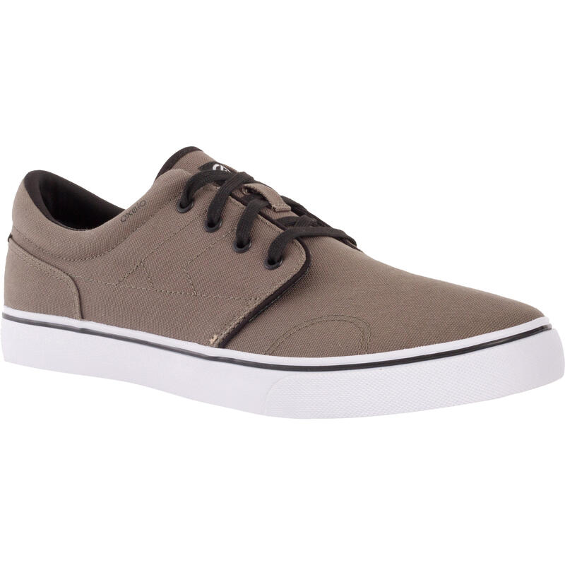 Chaussures basses planche à roulettes-longue- adulte VULCA 100 M kaki foncé Chaussures basses planche à roulettes-longue- adulte VULCA 100 M kaki foncé