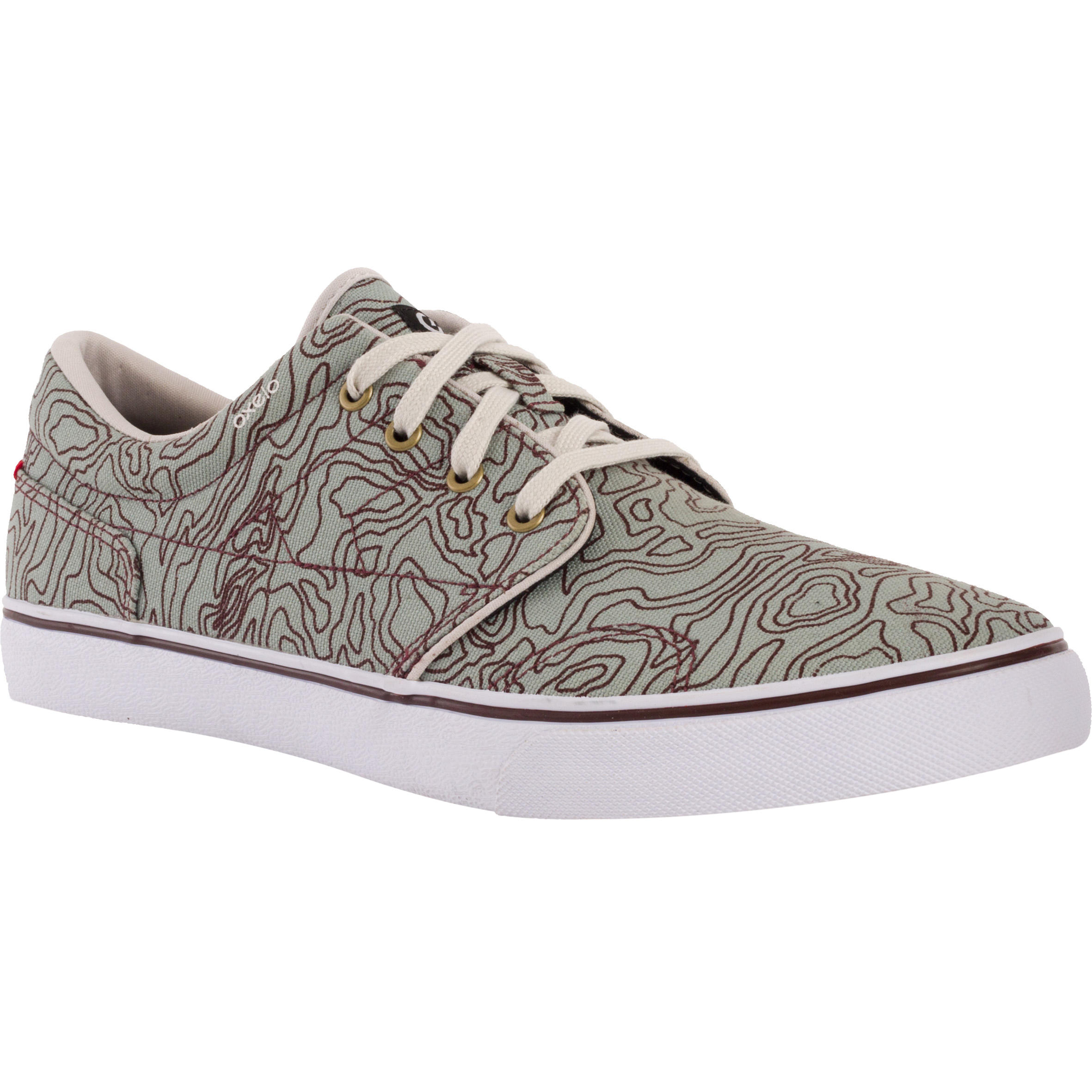 Oxelo Lage skateboard/longboardschoenen volwassenen Vulca 100 H kaki/grijs