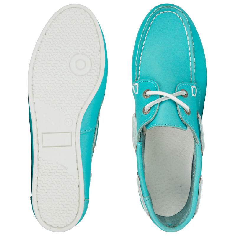 Chaussures bateau cuir femme Cruise 500 turquoise