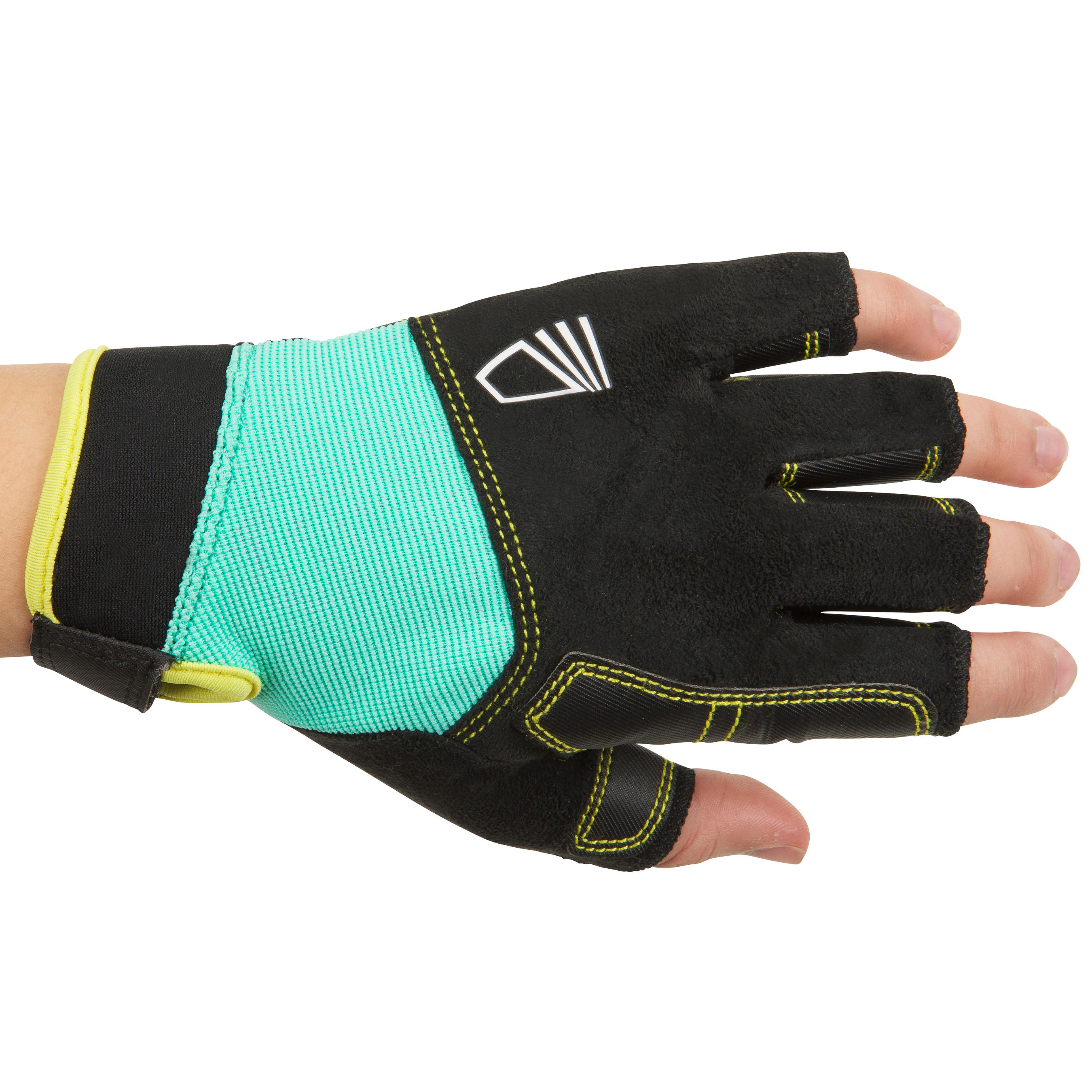 

Kids' Sailing Fingerless Gloves 500 - Green / Black -  By TRIBORD | Decathlon, Black/green