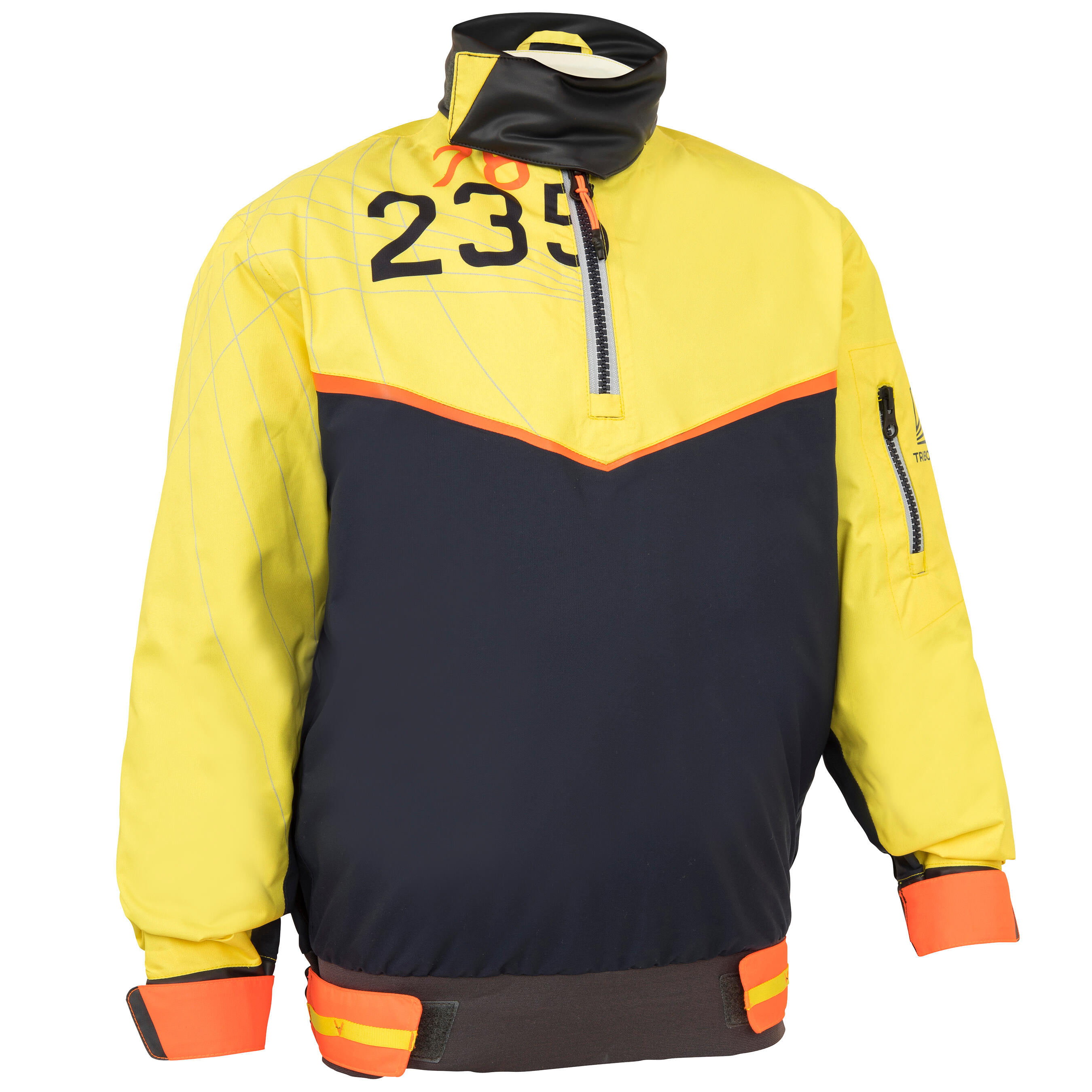 Jachetă Protecție vânt Dinghy 500 Galben-Albastru Închis Copii decathlon.ro imagine 2022
