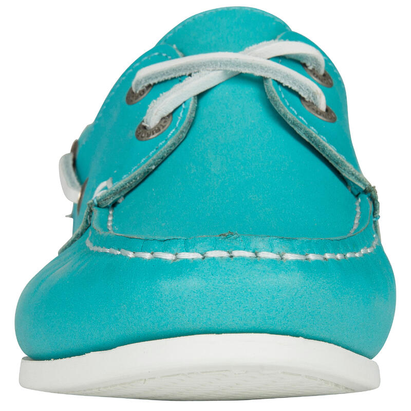 Chaussures bateau cuir femme Cruise 500 turquoise