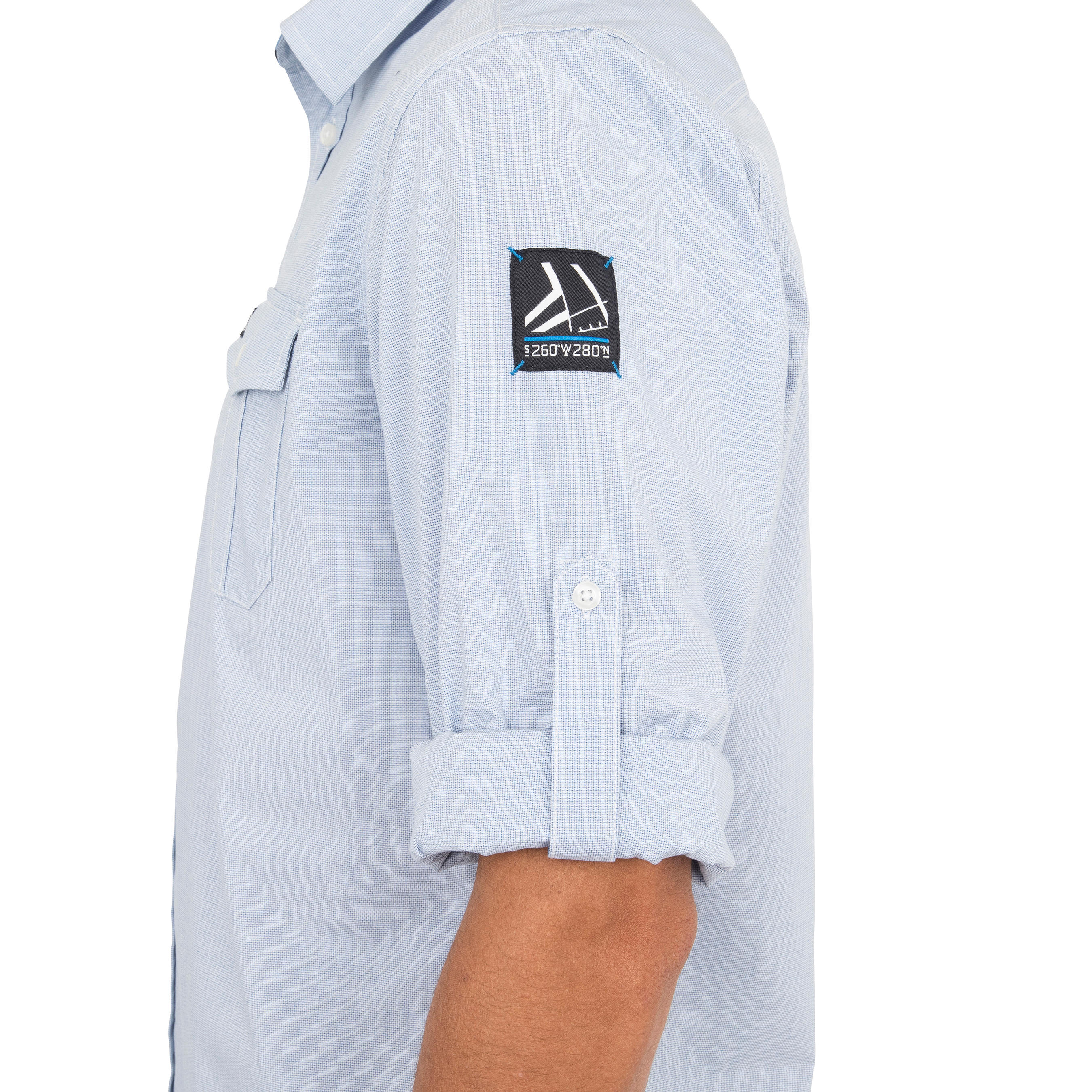 Men's sailing shirt 100 - blue 5/8