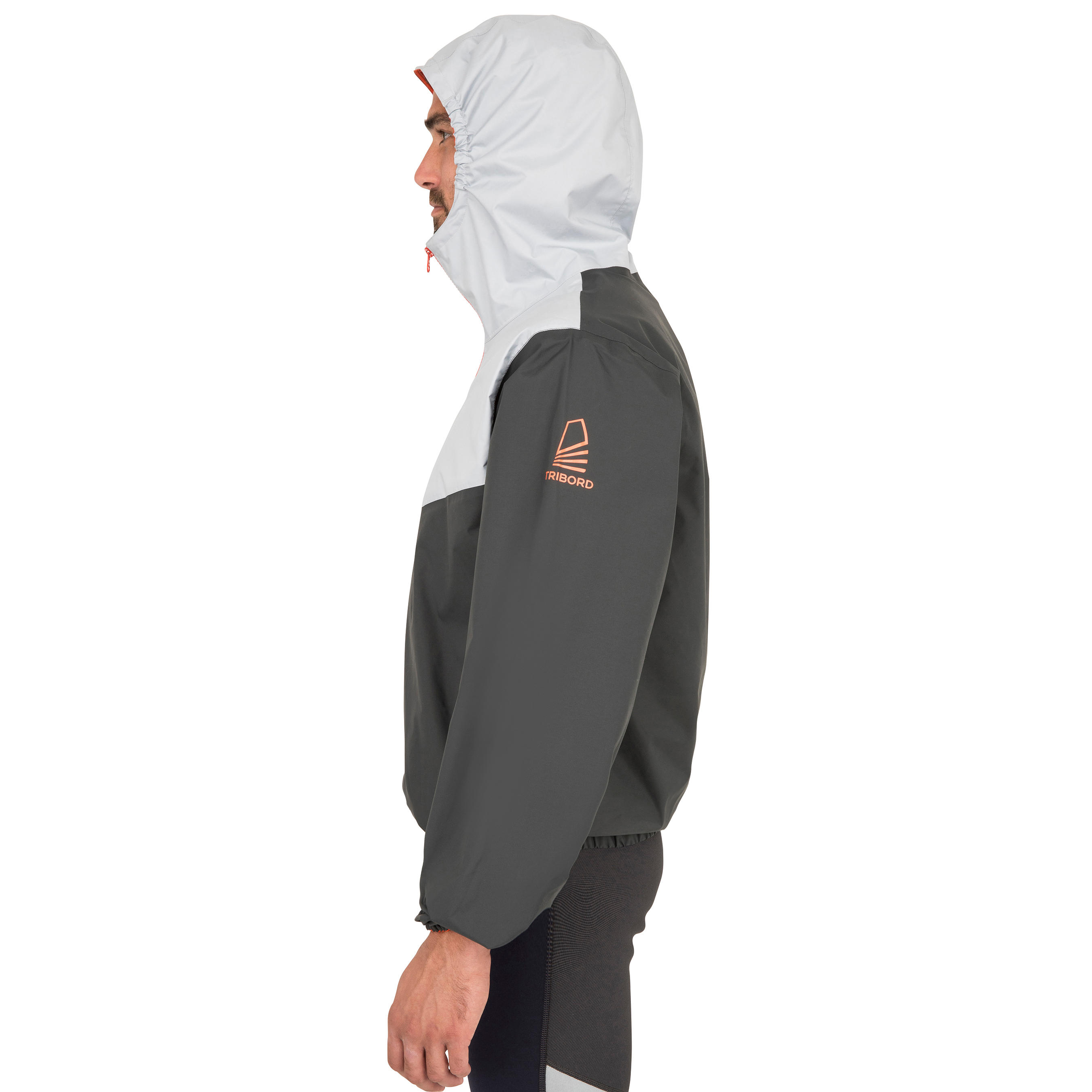 Chamarra Vareuse rompevientos vela ligera/catamarán adulto 100 gris osc/gris cl 3/8