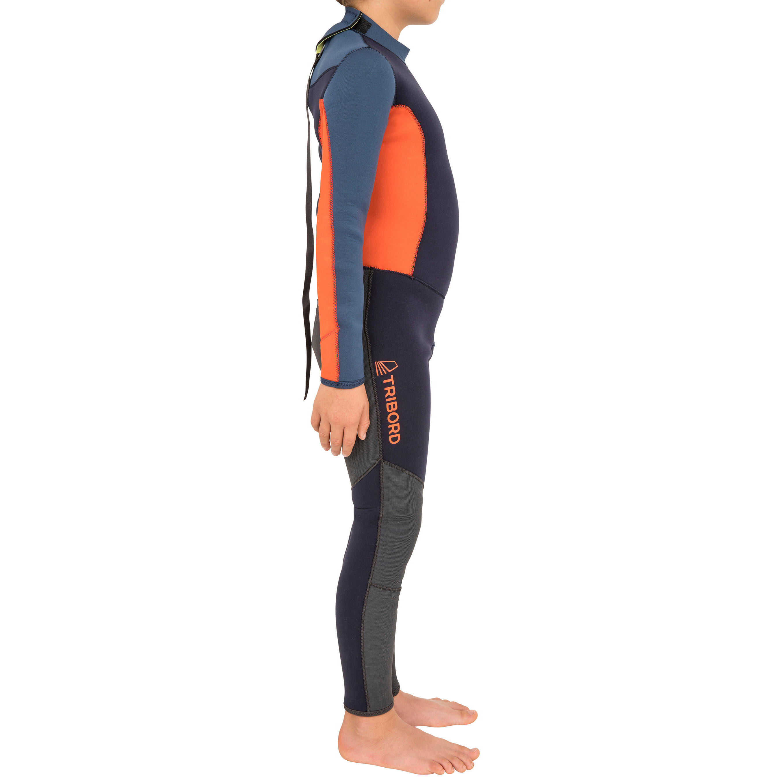 Kids Sailing Neoprene Suit Dinghy 500 GBS 3/2 mm Blue and Orange -  2